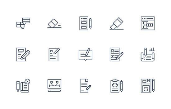 editar visual paquete conteniendo 15 regular línea íconos moderno línea y glifo icono serie vector