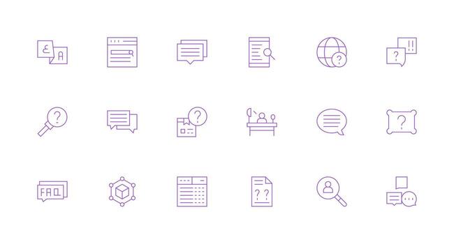 Minimal Line Icons from Query Set with 18 Vectors Style Icon Set