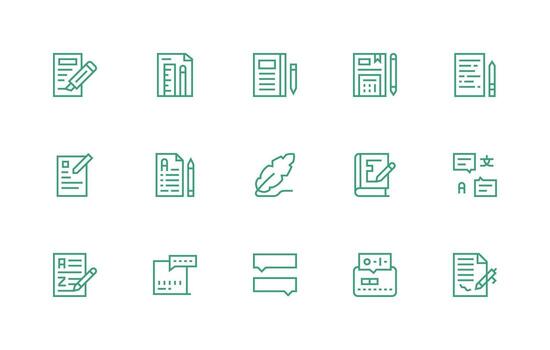 Annotation including 15 Regular Line Illustrations Multi-Purpose Icon Set vector