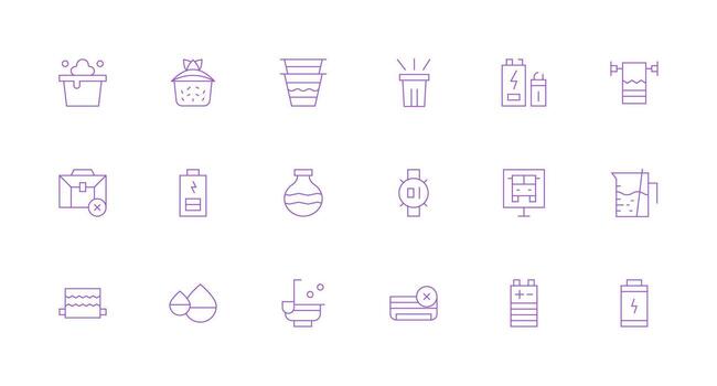 18 Icons for Full in Minimal Line Format Clean Set for Layout Prototypes vector