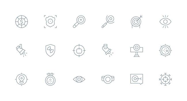 18 mínimo línea vectores para atención tema personalizable icono serie para móvil pantallas