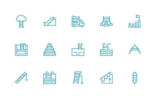 15 Regular Line Icons for Ladder Graphics Interface Icons for Daily Use vector