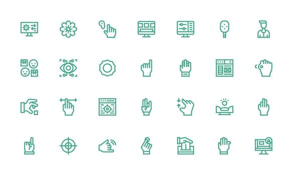 Ui Design Icons featuring 28 in Bold Line Style Display Icon Pack vector