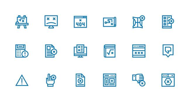 fuerte carrera línea íconos desde incorrecto conjunto con 18 vectores equilibrado icono conjunto para funcional diseño