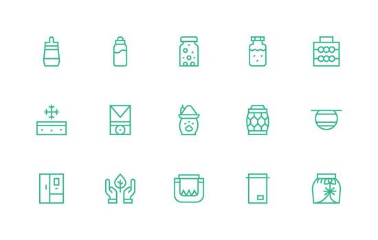 Preserve featuring 15 Icons in Regular Line Design Interface Icon Collection vector