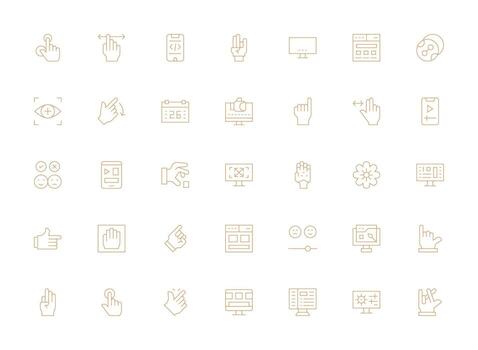 35 ligero línea estilo íconos desde ui colección de confianza íconos para todas interfaces vector