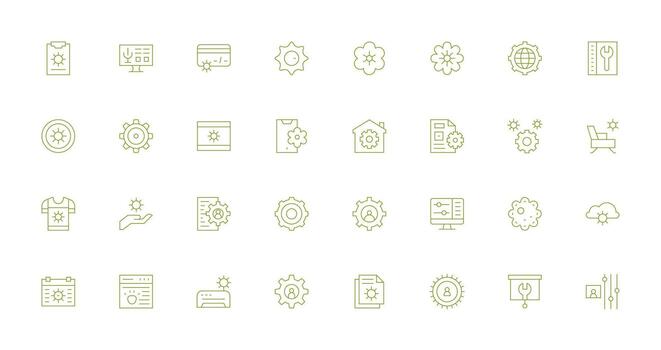 personalización visual paquete conteniendo 32 Delgado línea íconos sencillo íconos para interfaz y wireframes vector