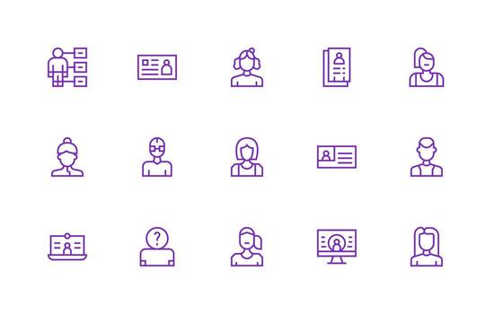 Regular Line Icons from User Account Set with 15 Vectors Light Icon Series