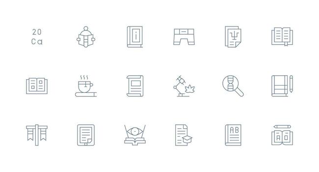 Study Icon Collection with 18 Minimal Line Designs Detailed Icon Collection for Design Systems vector