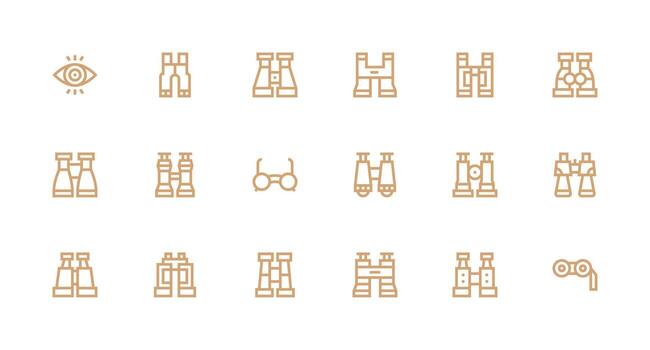 18 Strong Stroke Line Style Icons from Sight Collection UI Icon Set vector