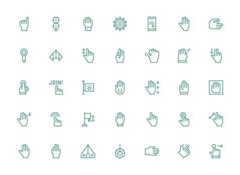 35 Regular Clean Line Icons for Pointer Graphics Essential Icon Collection vector