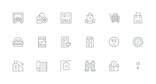 venta al por mayor icono conjunto con 18 mínimo línea gráficos neutral estilo íconos para ninguna proyecto vector