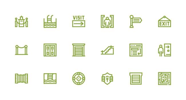 Strong Stroke Line Icons from Exit Set with 18 Vectors Scalable Icons for All Themes