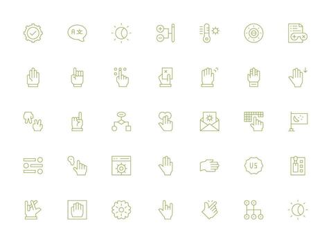 35 Light Line Style Icons from Option Collection Fully Editable Icon Set for Web vector