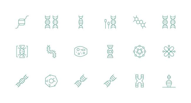 Biochemistry featuring 18 Icons in Minimal Line Design Fully Editable Icon Set for Web vector