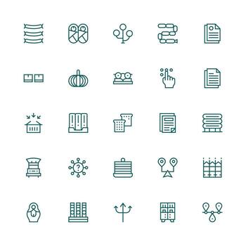 múltiple icono conjunto con 25 medio carrera contorno gráficos esencial icono colección vector