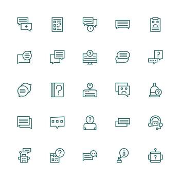25 Medium Stroke Outline Icons for Support Request Graphics Flexible Icon System for Web Interfaces vector