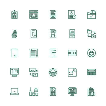 Medium Stroke Outline Icons from File Management Set with 25 Vectors Compact Icon Pack