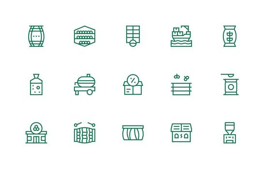 15 Regular Line Icons for Bulk Graphics Display Icon Pack vector