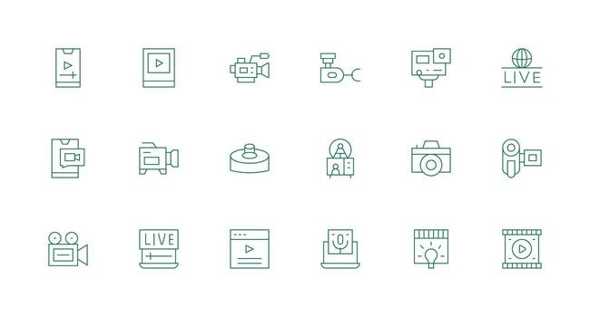 18 mínimo línea diseños para íconos interfaz íconos para diario utilizar vector