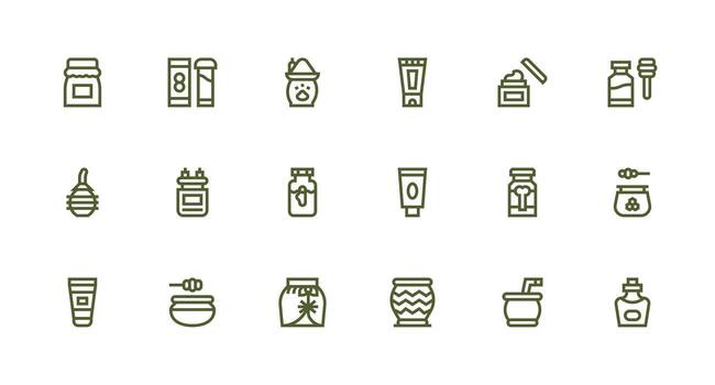 Jar featuring 18 Icons in Strong Stroke Line Design Clean Icon Collection for Web Use vector