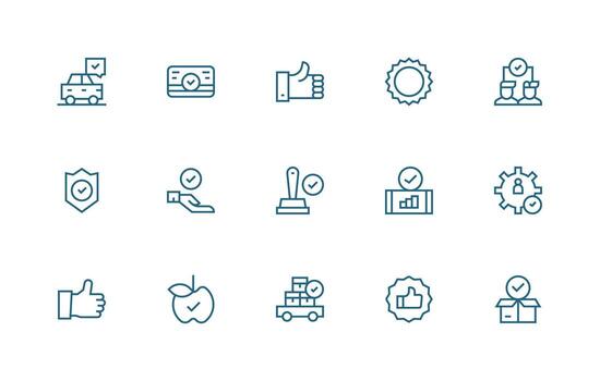 15 Regular Line Designs for Ok Icons UI and UX Focused Icon Collection vector