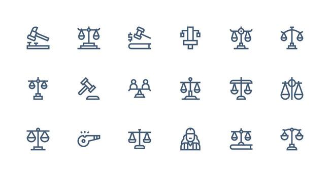 18 Icons for Arbitration in Strong Stroke Line Format Well-Structured Icons for Creative Use vector