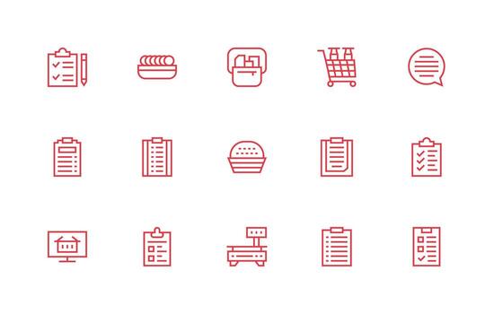 artículos conjunto con 15 regular línea íconos limpiar icono conjunto icono paquete para ui proyectos vector