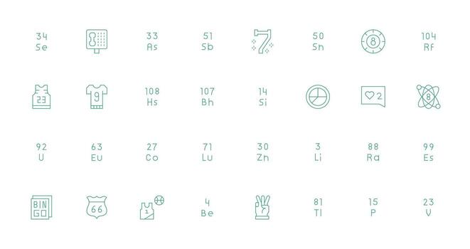 32 número íconos en Delgado línea estético interfaz íconos para diario utilizar vector