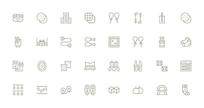 32 Delgado línea íconos para dos gráficos claro y conciso icono conjunto colección vector