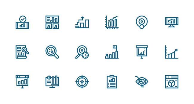Strong Stroke Line Icons from Kpi Set with 18 Vectors Line Icon Collection