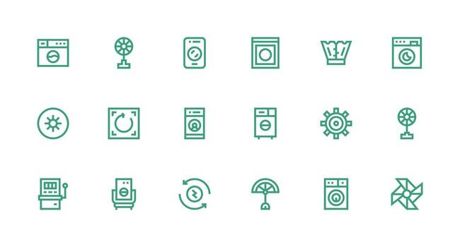 Spin Design Icons featuring 18 in Strong Stroke Line Style Dashboard Icon Series vector