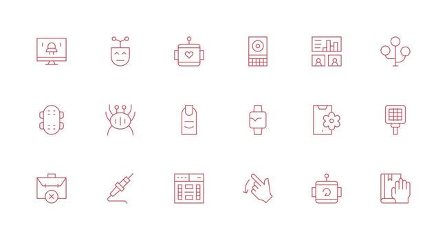 Interface Design Icons featuring 18 in Minimal Line Style Essential Icons for Rapid UI Building vector