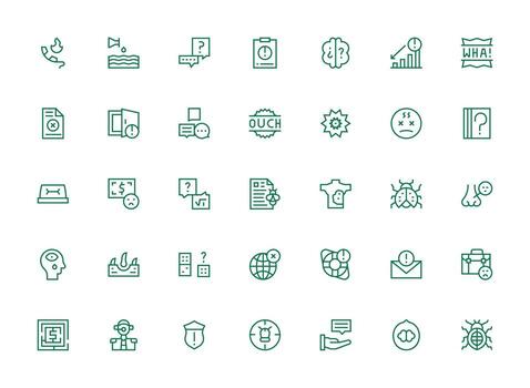 35 íconos para problema en regular limpiar línea formato general utilizar icono paquete vector