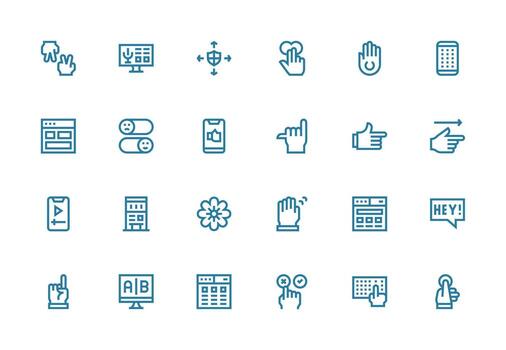 ui icono conjunto con 24 grueso línea línea gráficos diseño icono paquete vector
