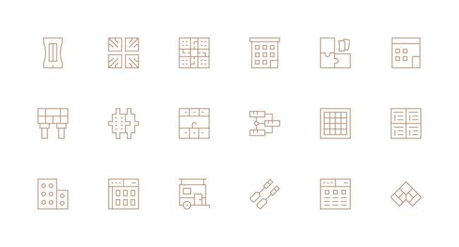 modular visual paquete conteniendo 18 mínimo línea íconos de confianza íconos para todas interfaces vector