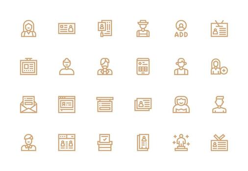 Registration Icon Set with 24 Thick Line Line Graphics UI-Ready Icon Collection vector