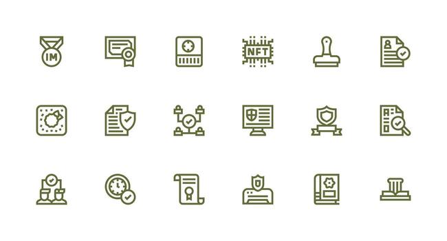18 Strong Stroke Line Vectors for Validation Theme Minimal Icon Set for Interface Projects
