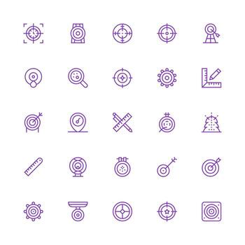 medio carrera contorno íconos desde exactitud conjunto con 25 vectores personalizable icono serie para móvil pantallas