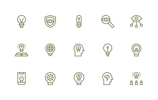 Insight Icon Set with 15 Regular Line Graphics Icon Set for Web vector