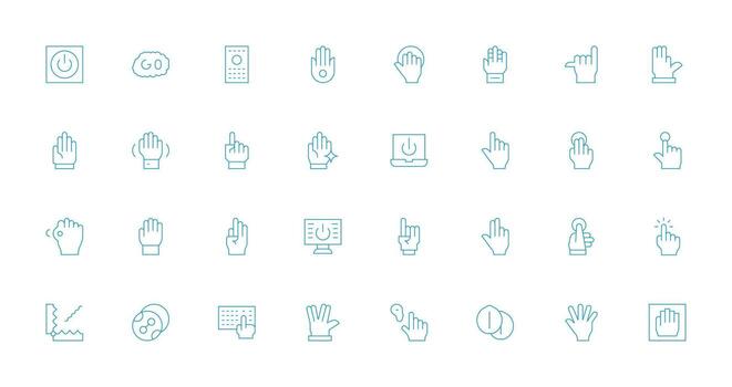 Delgado línea íconos desde activar conjunto con 32 vectores icono paquete para ui