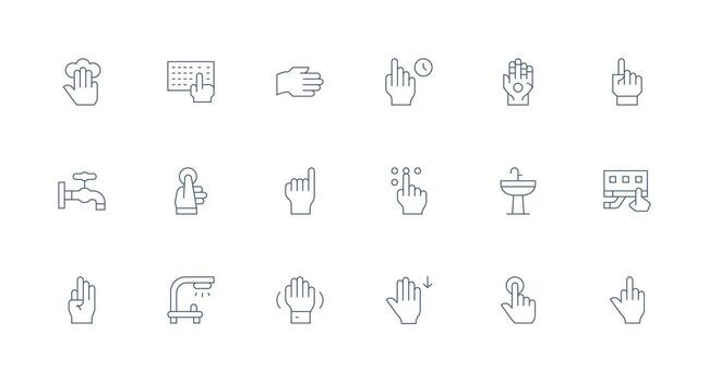 Minimal Line Icons from Tap Set with 18 Vectors Clean Icon Collection for Web Use