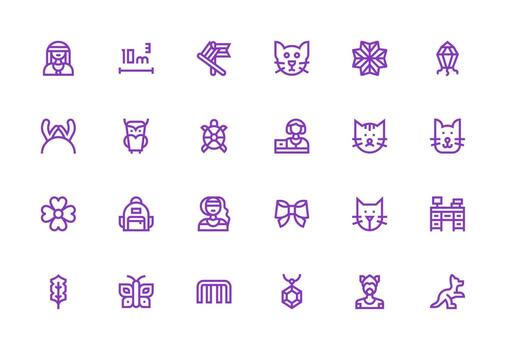 24 Thick Line Line Style Icons from Linear Collection Balanced Icon Set for Functional Design vector