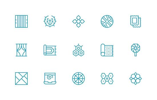 Regular Line Icons from Patterned Set with 15 Vectors Professional Icon Pack for Development Work