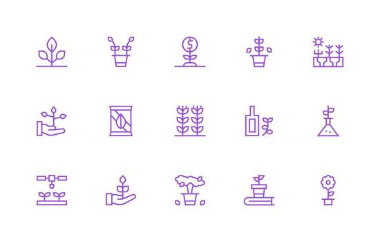 15 Regular Line Style Icons from Sprout Collection Modern Icon Set vector