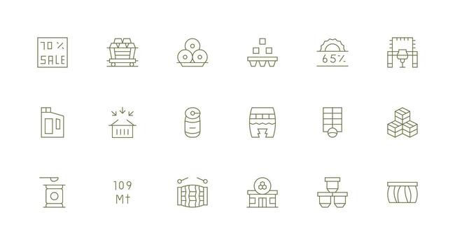 18 Minimal Line Icons for Bulk Graphics Display Icon Pack vector