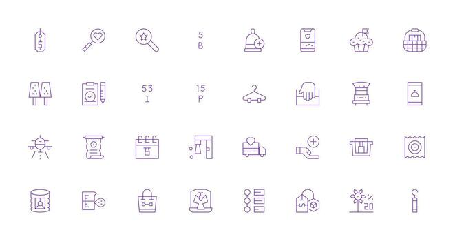 Item featuring 32 Icons in Thin Line Design Icon Set for Projects vector