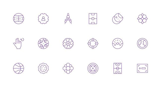 Minimal Line Icons from Circle Set with 18 Vectors Scalable Icons for All Themes