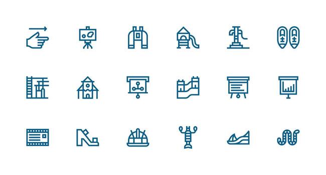 18 Icons for Slide in Strong Stroke Line Format Sharp Icons for Presentations vector