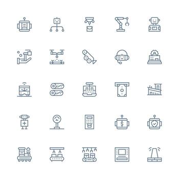 Medium Stroke Outline Icons from Automated Set with 25 Vectors Icon Pack for UI